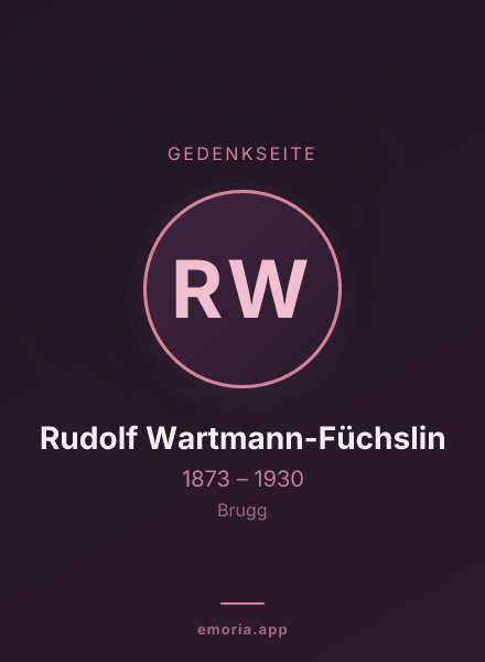 Gedenkportrait von Rudolf Wartmann-Füchslin