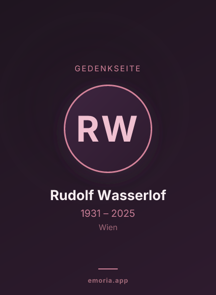 Gedenkportrait von Rudolf Wasserlof