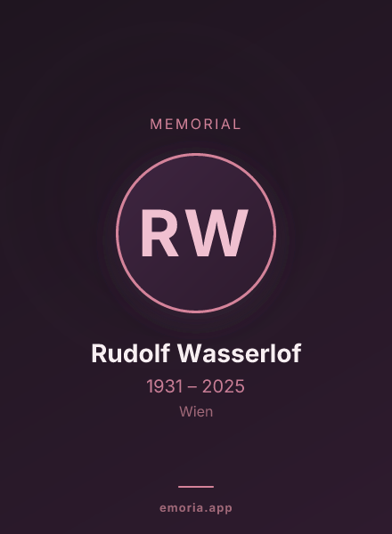 Memorial portrait of Rudolf Wasserlof