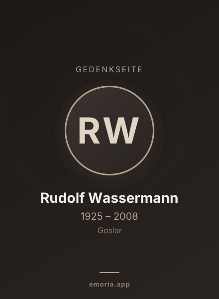 Gedenkportrait von Rudolf Wassermann
