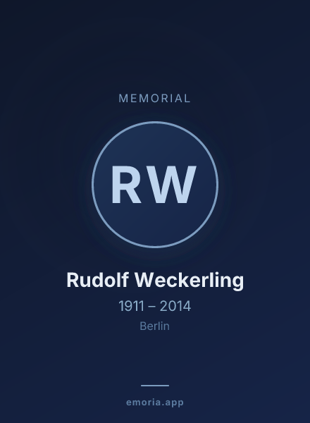 Memorial portrait of Rudolf Weckerling