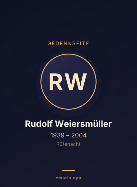 Gedenkportrait von Rudolf Weiersmüller