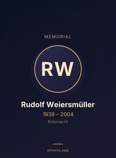 Memorial portrait of Rudolf Weiersmüller