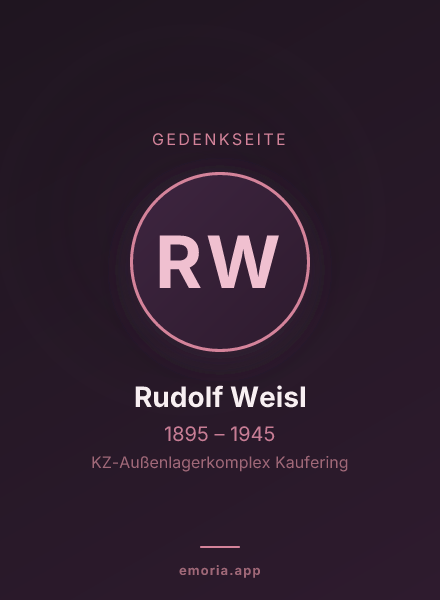 Gedenkportrait von Rudolf Weisl