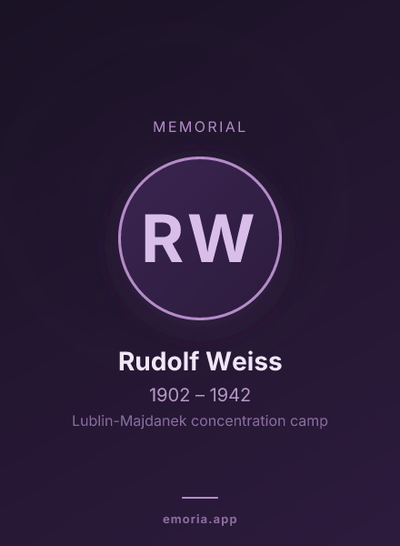 Memorial portrait of Rudolf Weiss