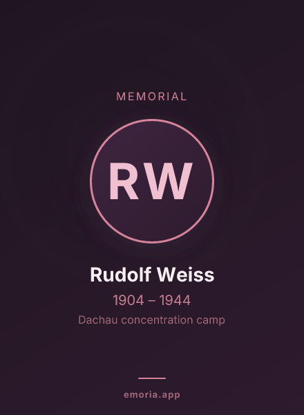 Memorial portrait of Rudolf Weiss