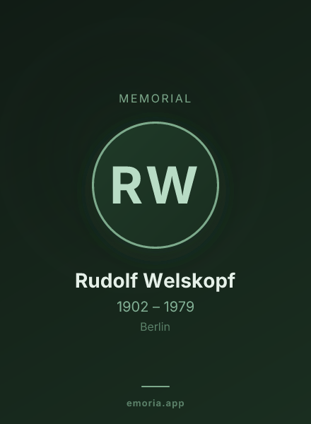 Memorial portrait of Rudolf Welskopf