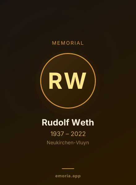 Memorial portrait of Rudolf Weth