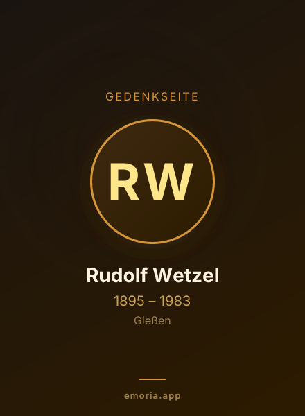 Gedenkportrait von Rudolf Wetzel
