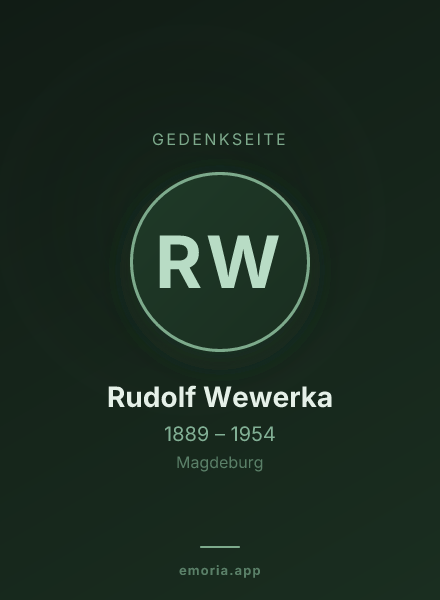 Gedenkportrait von Rudolf Wewerka