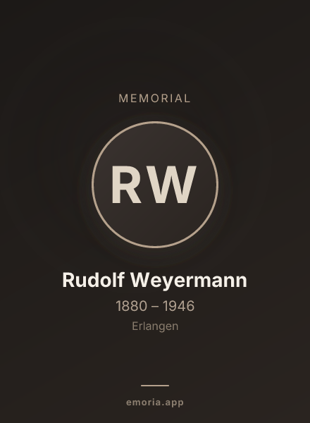 Memorial portrait of Rudolf Weyermann