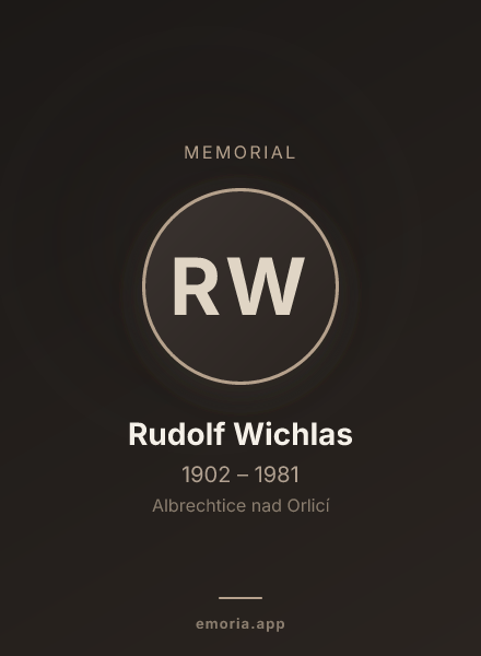Memorial portrait of Rudolf Wichlas