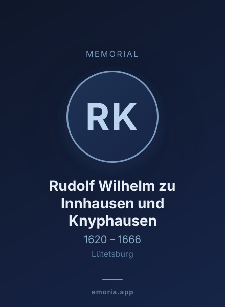 Memorial portrait of Rudolf Wilhelm zu Innhausen und Knyphausen