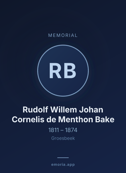 Memorial portrait of Rudolf Willem Johan Cornelis de Menthon Bake