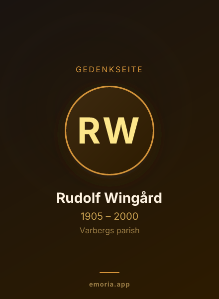 Gedenkportrait von Rudolf Wingård