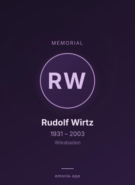 Memorial portrait of Rudolf Wirtz