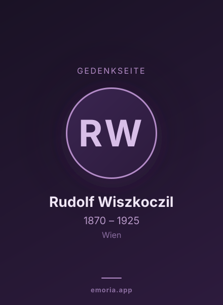 Gedenkportrait von Rudolf Wiszkoczil