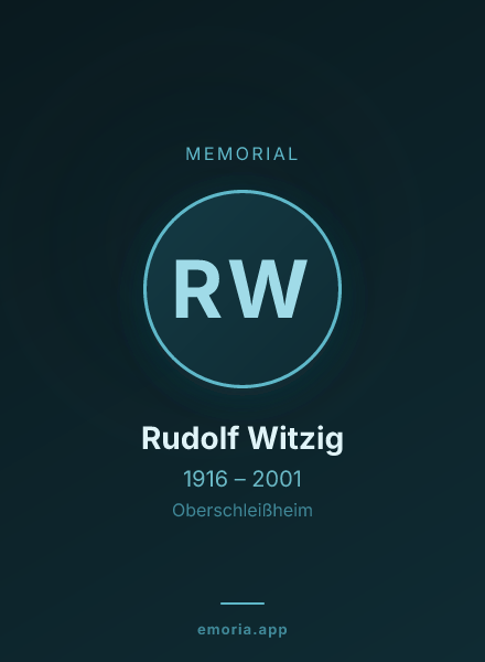 Memorial portrait of Rudolf Witzig