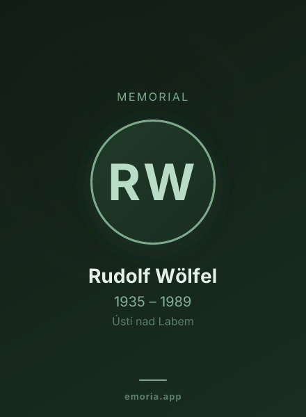 Memorial portrait of Rudolf Wölfel