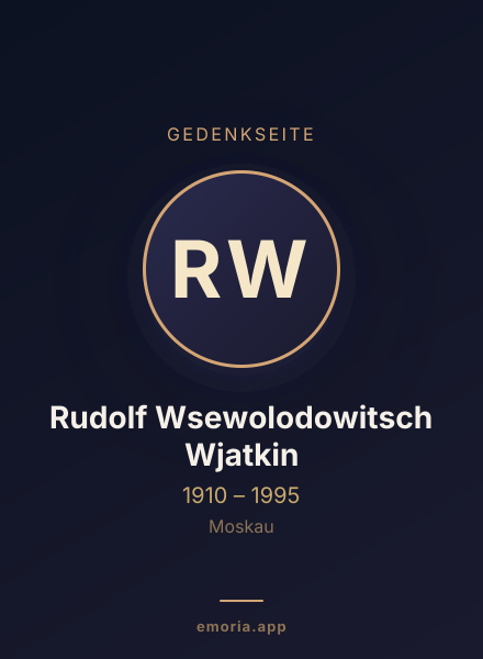 Gedenkportrait von Rudolf Wsewolodowitsch Wjatkin