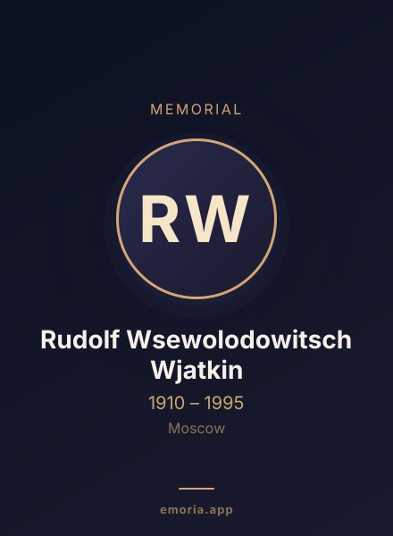 Memorial portrait of Rudolf Wsewolodowitsch Wjatkin