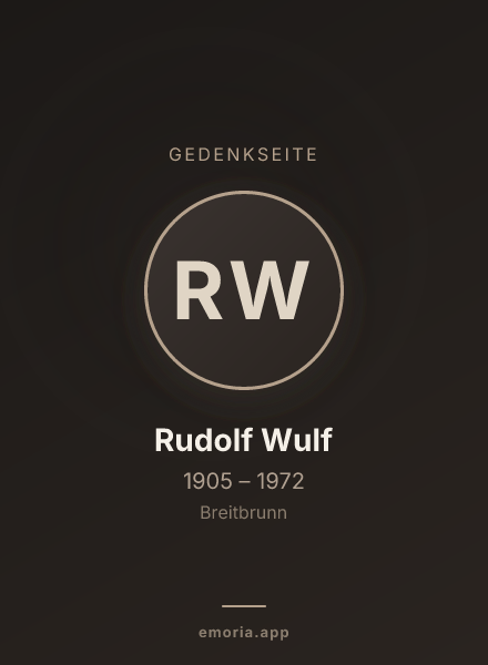 Gedenkportrait von Rudolf Wulf