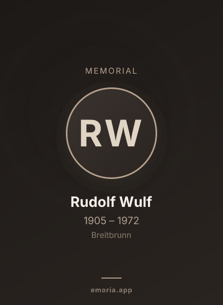 Memorial portrait of Rudolf Wulf