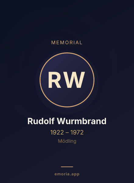 Memorial portrait of Rudolf Wurmbrand