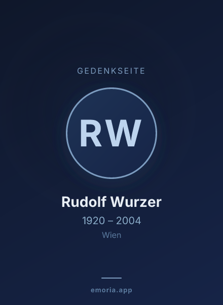 Gedenkportrait von Rudolf Wurzer