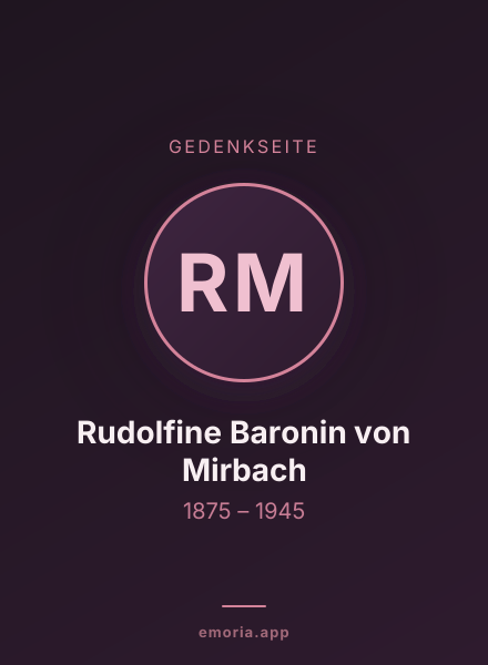 Gedenkportrait von Rudolfine Baronin von Mirbach