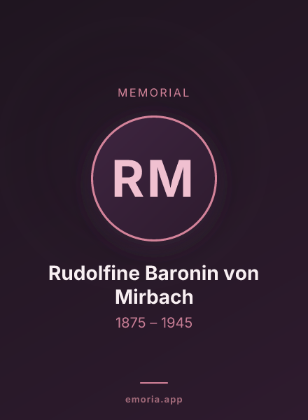 Memorial portrait of Rudolfine Baronin von Mirbach
