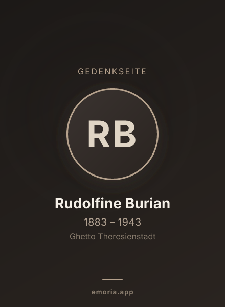 Gedenkportrait von Rudolfine Burian