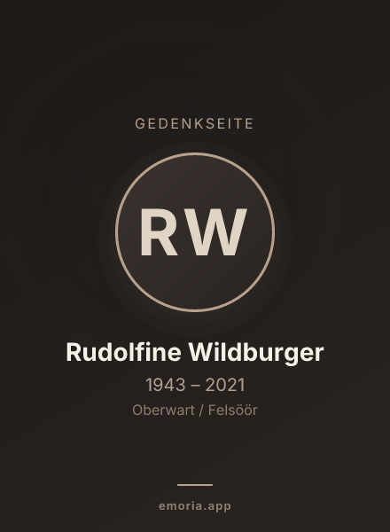 Gedenkportrait von Rudolfine Wildburger