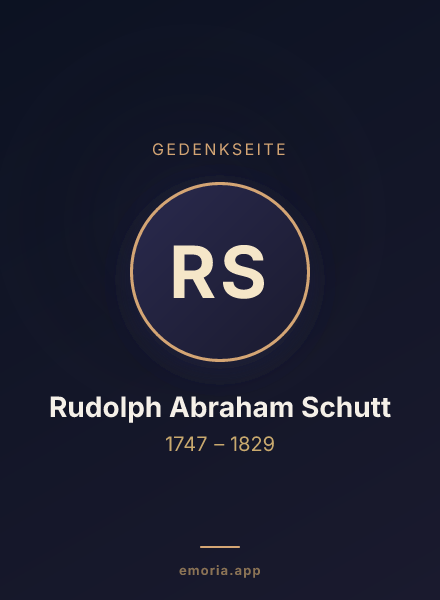 Gedenkportrait von Rudolph Abraham Schutt