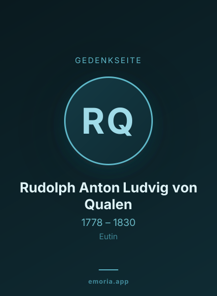 Gedenkportrait von Rudolph Anton Ludvig von Qualen