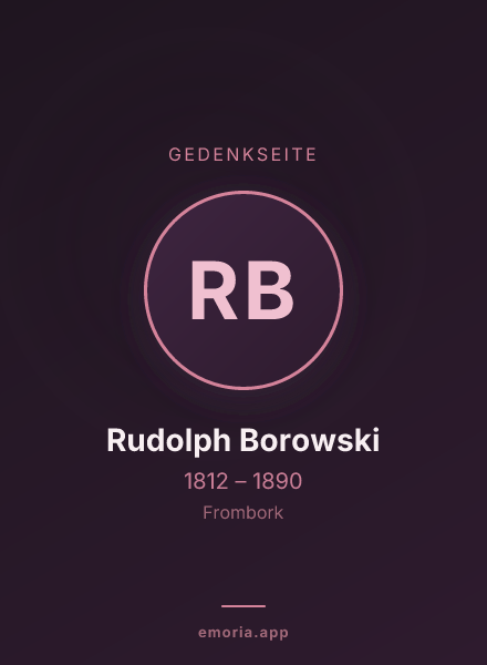 Gedenkportrait von Rudolph Borowski