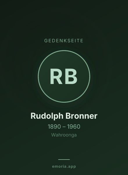 Gedenkportrait von Rudolph Bronner