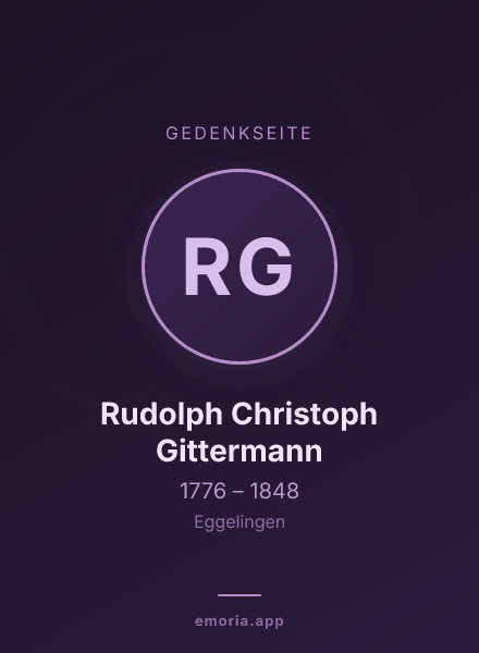 Gedenkportrait von Rudolph Christoph Gittermann