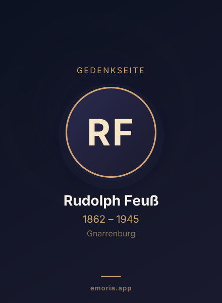 Gedenkportrait von Rudolph Feuß