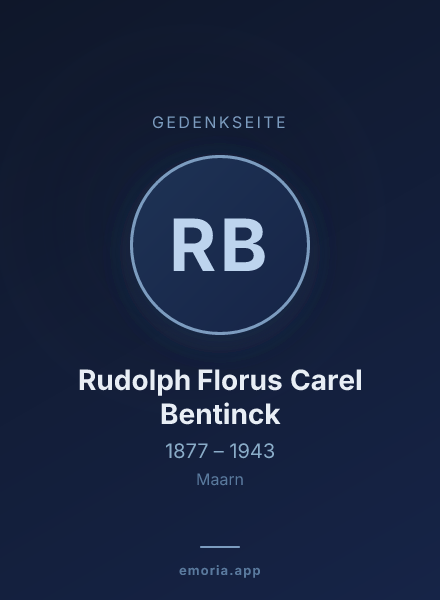Gedenkportrait von Rudolph Florus Carel Bentinck