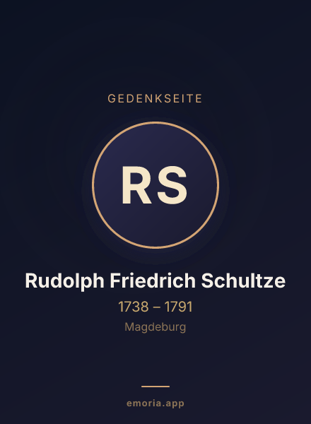 Gedenkportrait von Rudolph Friedrich Schultze