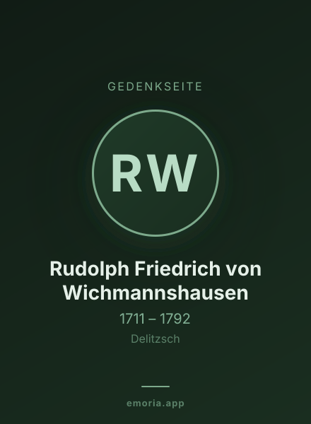 Gedenkportrait von Rudolph Friedrich von Wichmannshausen