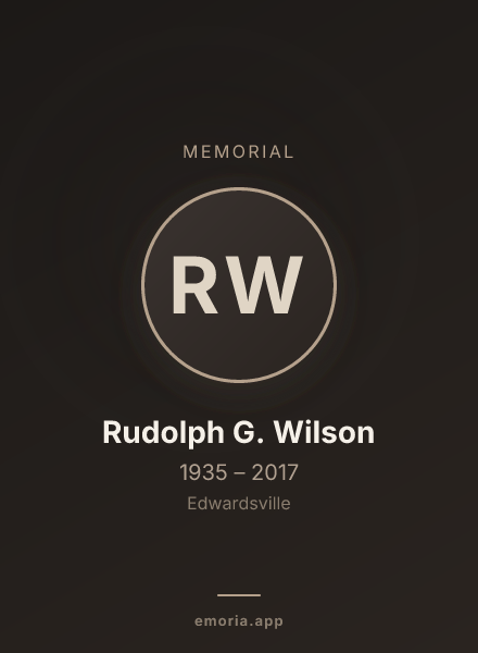 Memorial portrait of Rudolph G. Wilson