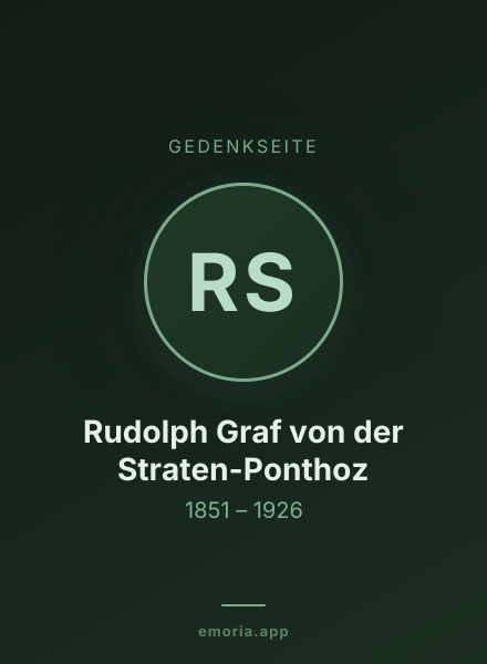 Gedenkportrait von Rudolph Graf von der Straten-Ponthoz