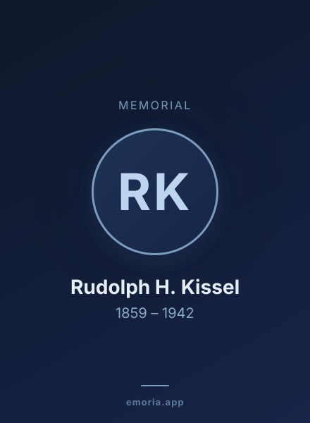 Memorial portrait of Rudolph H. Kissel