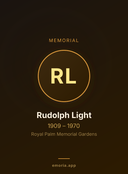 Memorial portrait of Rudolph Light