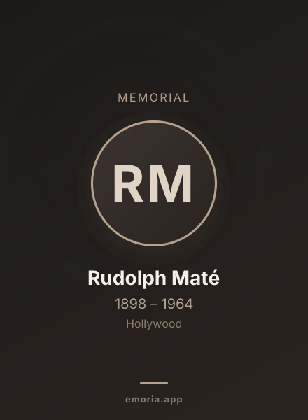 Memorial portrait of Rudolph Maté