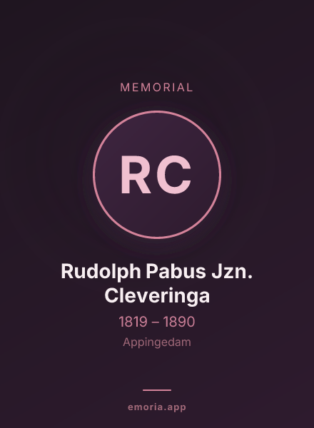 Memorial portrait of Rudolph Pabus Jzn. Cleveringa