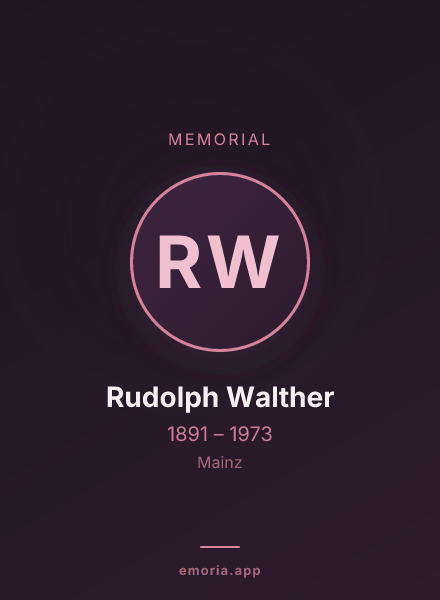 Memorial portrait of Rudolph Walther