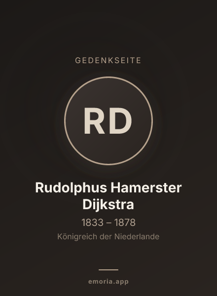 Gedenkportrait von Rudolphus Hamerster Dijkstra